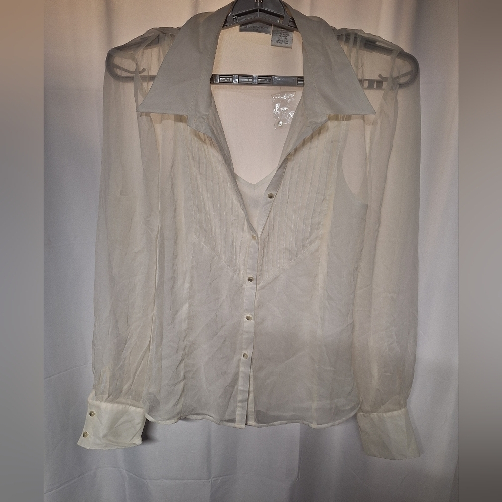 Worthington Sheer White Blouse